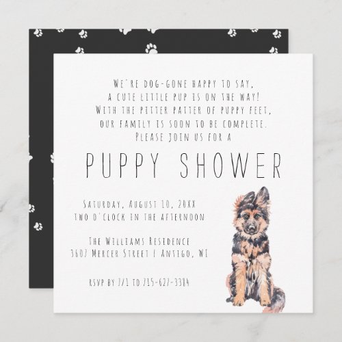 New Puppy  Puppy Shower Invitation