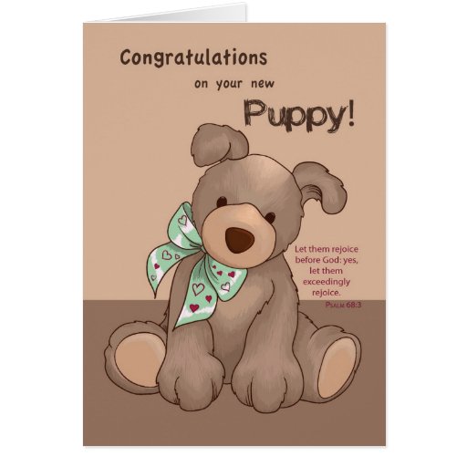 New Puppy Religious Congratulations, Dog with Gree Card | Zazzle
