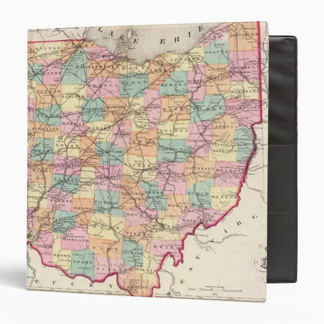 New rail road map of the State of Ohio Binder (Front/Inside)