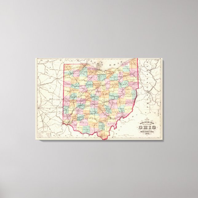 New rail road map of the State of Ohio Canvas Print (Front)