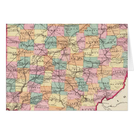 New rail road map of the State of Ohio Cards (Front Horizontal)