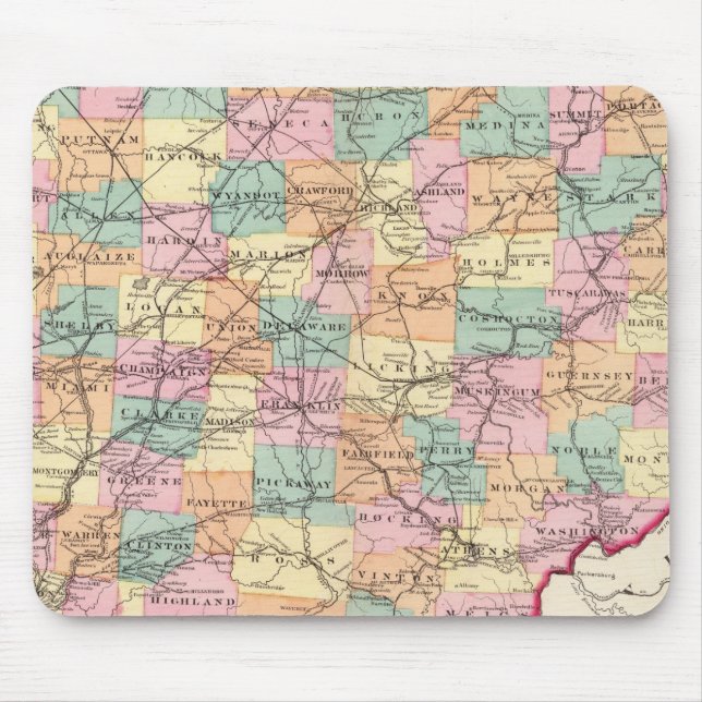 New rail road map of the State of Ohio Mouse Pad (Front)