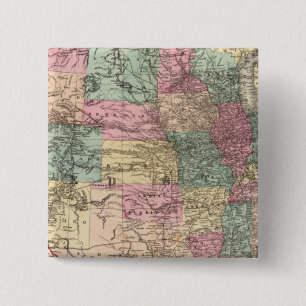 New rail road map of the United States Pinback Button