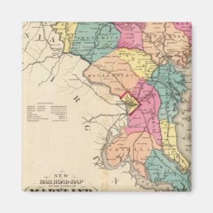 New railroad map of the states of Maryland Magnet