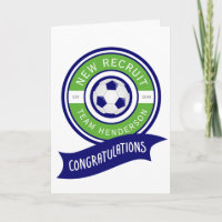 New Recruit Soccer Congratulations Baby Greeting