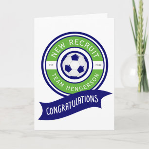 New Recruit Soccer Congratulations Baby Greeting Card