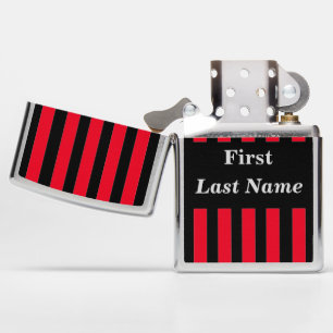 New Red Stripped Zippo Lighter