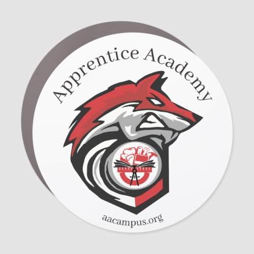 New Red Wolf logo school name website Car Magnet
