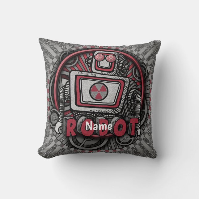 New Republic Robot Throw Pillow (Front)