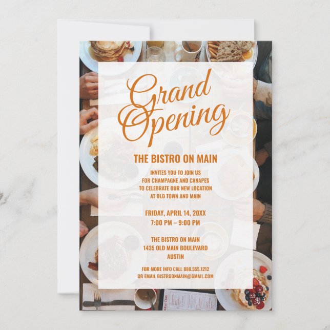 New Restaurant Grand Opening | Bistro Invitation (Front)