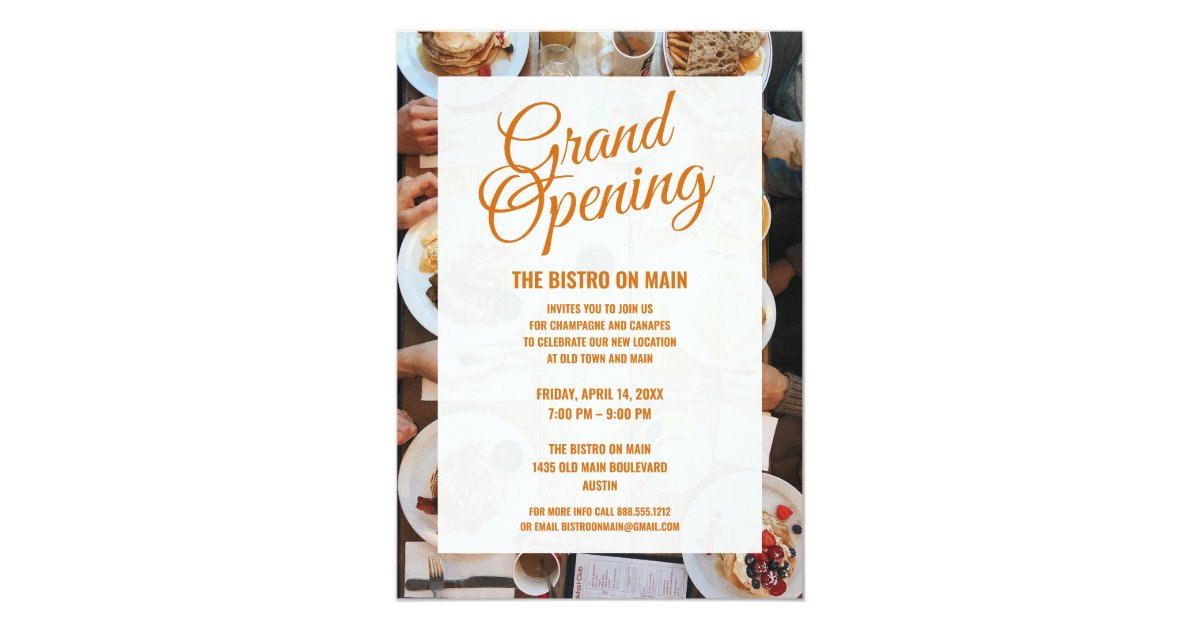 New Restaurant Grand Opening | Bistro Invitation | Zazzle.com