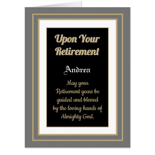 New  Retirement blessings Big card