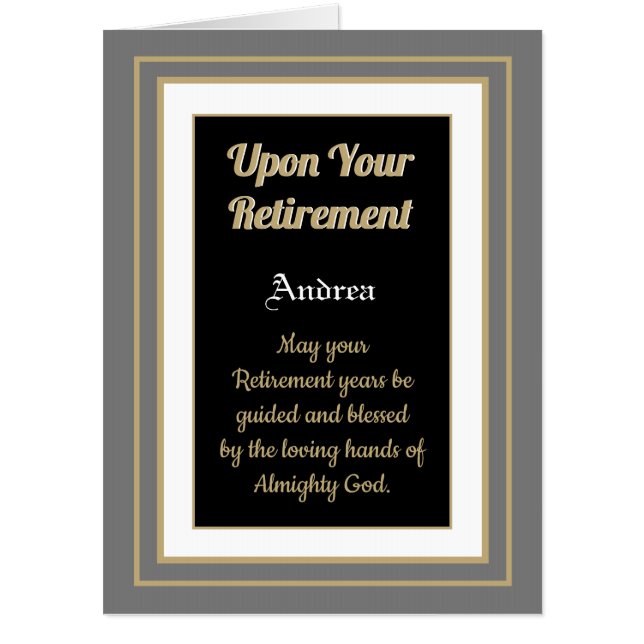 New!  Retirement blessings Big card (Front)