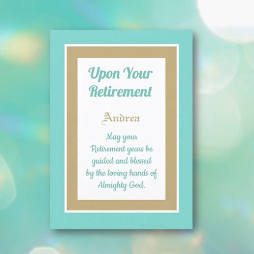 New  Retirement blessings card