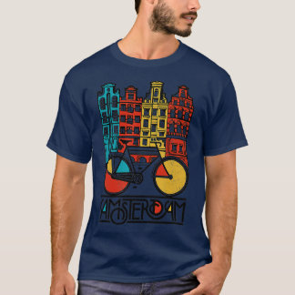 New Retro Bicycle Bike Amsterdam City Jersey T-Shirt