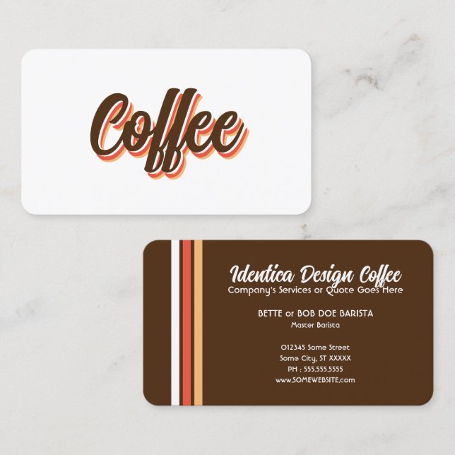 NEW retro coffee Business Card (Front/Back)