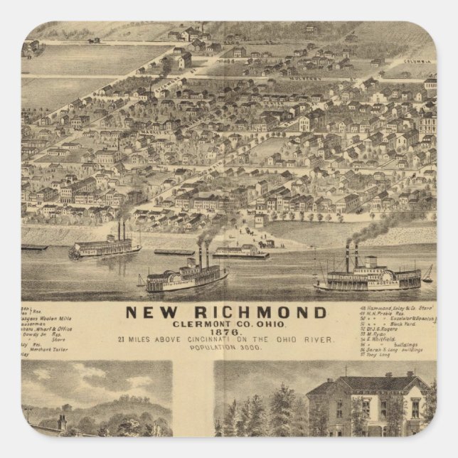 New Richmond, Ohio Square Sticker (Front)