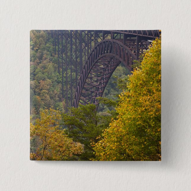 New River Gorge Bridge, New River Gorge Pinback Button (Front)
