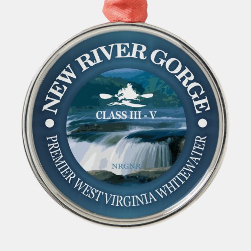 New River Gorge c Metal Ornament
