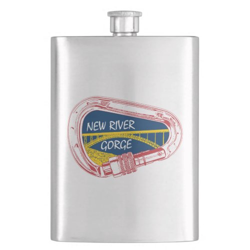 New River Gorge Climbing Carabiner Hip Flask