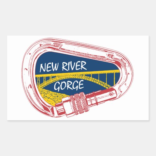 New River Gorge Climbing Carabiner Rectangular Sticker