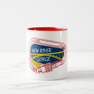 New River Gorge Climbing Carabiner Two-Tone Coffee Mug