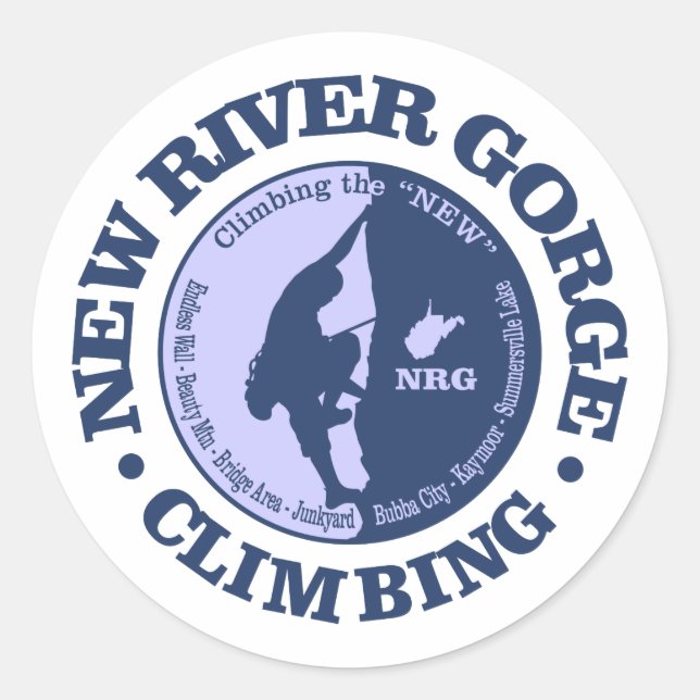 New River Gorge (Climbing) Classic Round Sticker (Front)