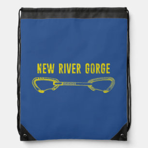 New River Gorge Climbing Quickdraw Drawstring Bag