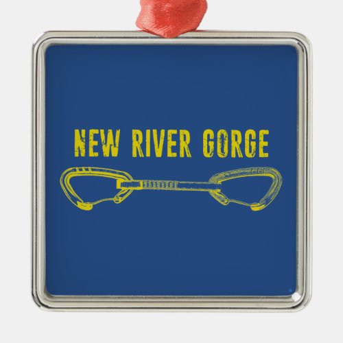 New River Gorge Climbing Quickdraw Metal Ornament