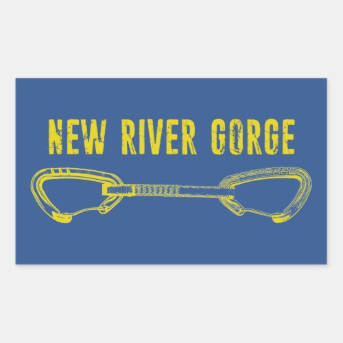 New River Gorge Climbing Quickdraw Rectangular Sticker
