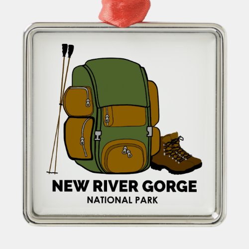 New River Gorge National Park Backpack Metal Ornament