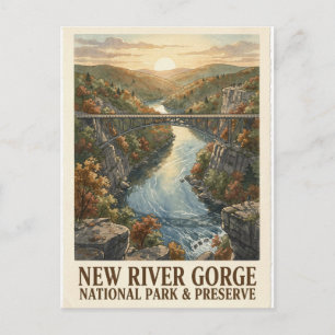 New River Gorge National Park Bridge Travel Postcard
