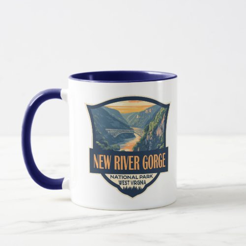 New River Gorge National Park Illustration Retro Mug