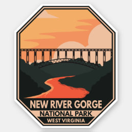 New River Gorge National Park Minimal Retro Emblem Sticker