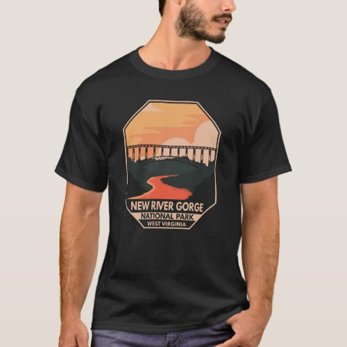 New River Gorge National Park Minimal Retro Emblem T_Shirt