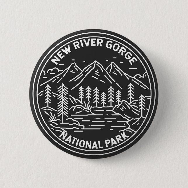 New River Gorge National Park Monoline   Button (Front)