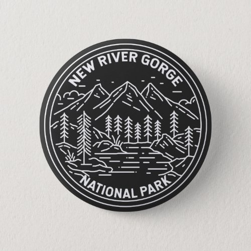 New River Gorge National Park Monoline   Button