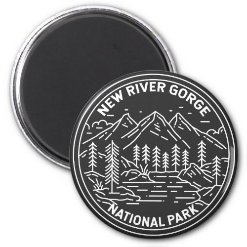 New River Gorge National Park Monoline   Magnet