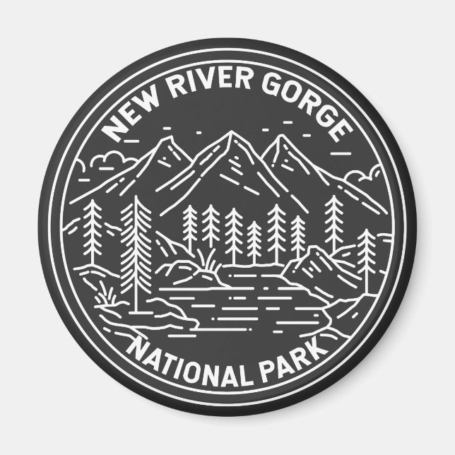 New River Gorge National Park Monoline   Magnet (Front)