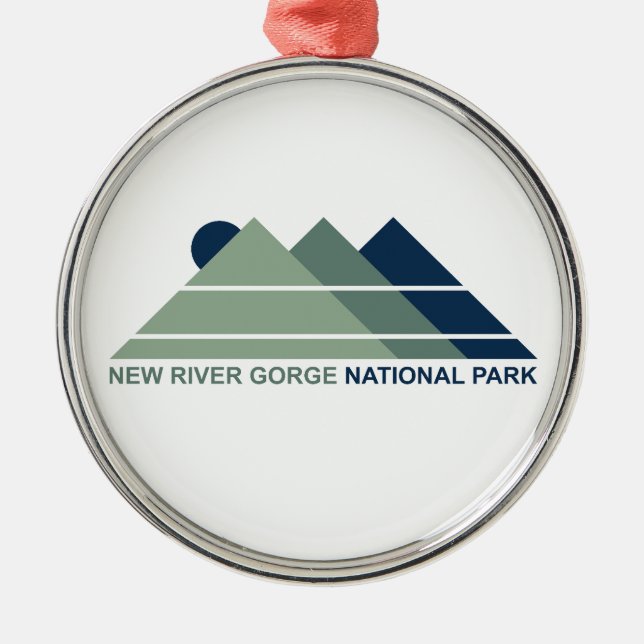 New River Gorge National Park Mountain Sun Metal Ornament (Front)