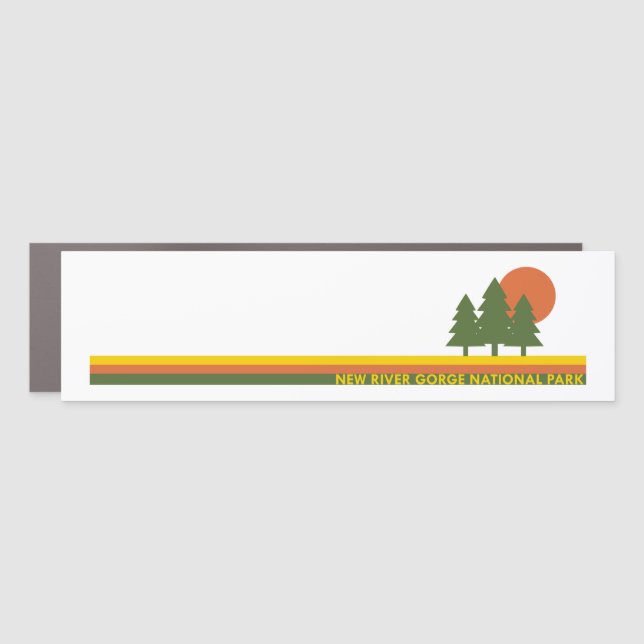New River Gorge National Park Pine Trees Sun Car Magnet (Front)