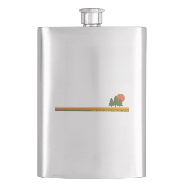 New River Gorge National Park Pine Trees Sun Flask (Front)