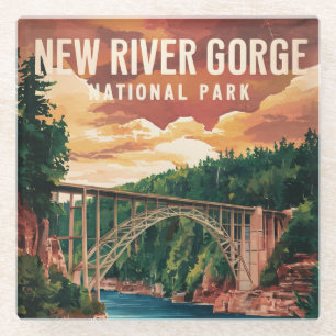 New River Gorge National Park & Preserve Glass Coaster
