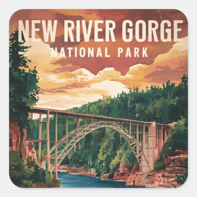 New River Gorge National Park & Preserve  Square Sticker (Front)