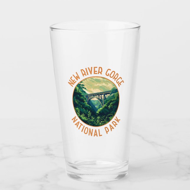 New River Gorge National Park Retro Distressed Glass (Front)