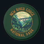 New River Gorge National Park Retro Distressed Magnet<br><div class="desc">New River Gorge vector artwork design. The park is home to some of the country's best whitewater rafting and is also one of the most popular climbing areas on the East Coast.</div>