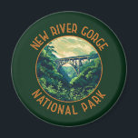 New River Gorge National Park Retro Distressed Magnet<br><div class="desc">New River Gorge vector artwork design. The park is home to some of the country's best whitewater rafting and is also one of the most popular climbing areas on the East Coast.</div>