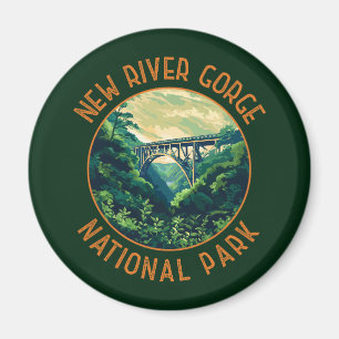 New River Gorge National Park Retro Distressed Magnet