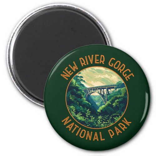 New River Gorge National Park Retro Distressed Magnet