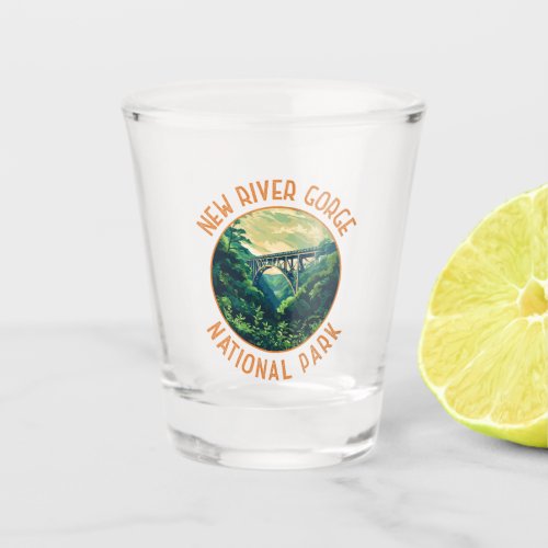 New River Gorge National Park Retro Distressed Shot Glass